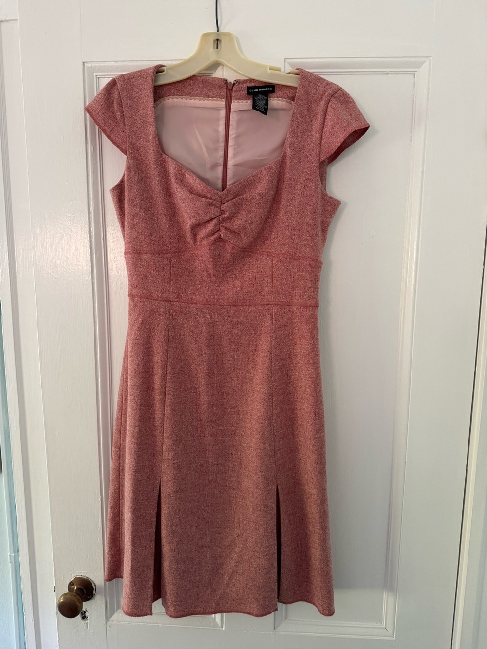 Club Monaco Rose-Pink Cap Sleeve Fit-and-Flare Dress
